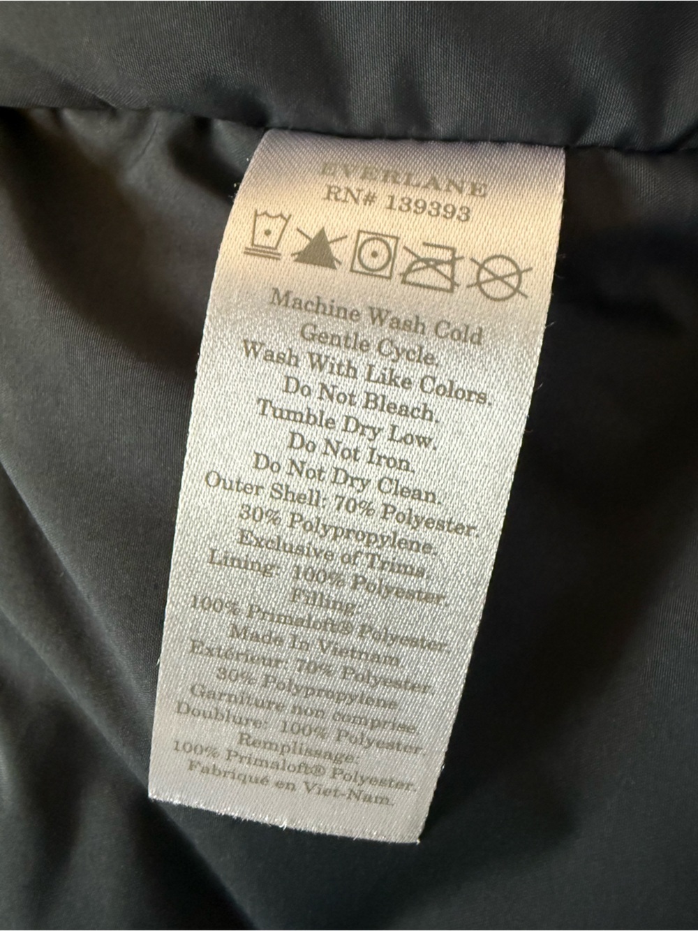 Everlane ReNew Long Puffer Jacket Black Hooded Winter Coat Size Large Outdoor - Picture 6 of 9